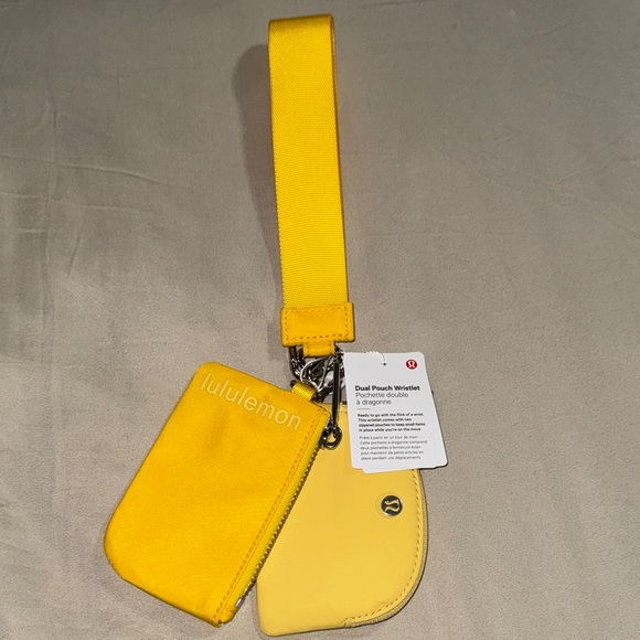 lululemon athletica Handbags - lululemon athletica Yellow Dual Pouch Wristlet